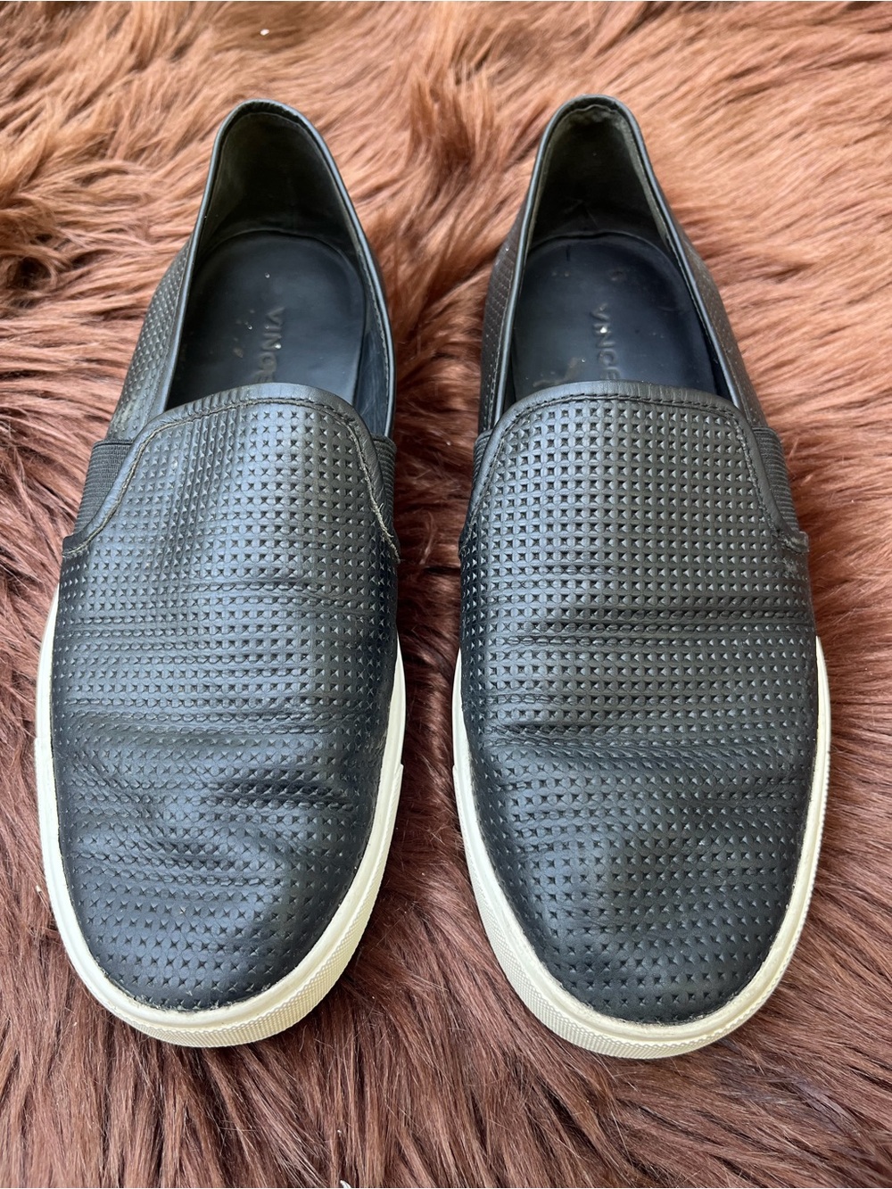 Vince “Blair” Perforated Leather Slip-On Sneakers